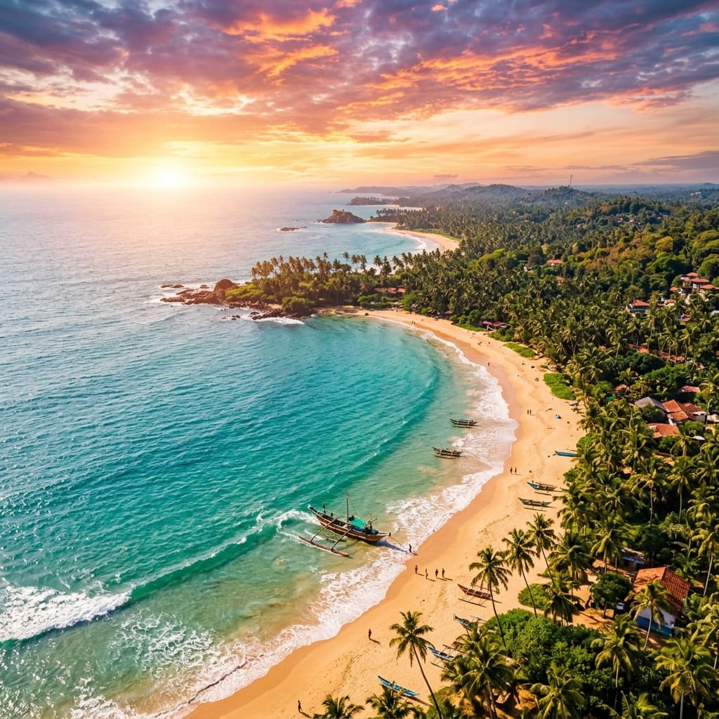 Sri Lanka coastline aerial view